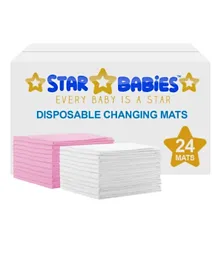 Star Babies Disposable Changing Mats - 24 Pc