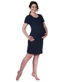 Mums & Bumps Mamsy Home Wear Maternity Dress - Navy