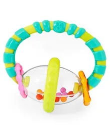 Bright Starts Grab & Spin Rattle and Teether Toy - Multicolour
