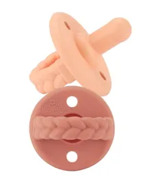 Itzy Ritzy Sweetie Soothe Orthodontic Silicone Pacifiers Apricot / Terracotta - 2 Pieces