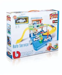 Bburago Street Fire Kids Auto Service  Parking Garage Playset - Multicolor