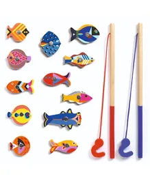 Djeco Magnetic Wooden Fishing Graphic - 12 Pieces