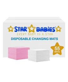 Star Babies Disposable Changing Mats - 55 Pc