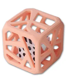 Chew Cube Easy Grip Teether Rattle - Peachy Pink