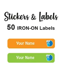 Ladybug Labels Personalised Name Iron-On Labels John - Pack of 50