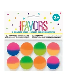 Unique Two Tone Bounce Balls - Pack Of 8