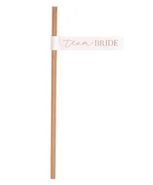 Ginger Ray Rose Gold 'Team Bride' Flag Straws - Pack of 16