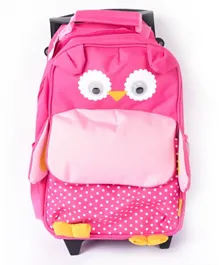 Statovac Owl Kids Trolley Bag Pink - 9 Inches