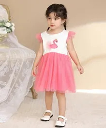 Smart Baby Embellished Swan Dress - Multicolor