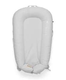 DockATot Deluxe+ Pod for 0-8 Months - White, Portable & Machine Washable Baby Lounger, Oeko-Tex Certified