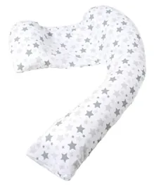 Mums & Bumps Dreamgenii Pregnancy, Support and Feeding Pillow - Grey Stars
