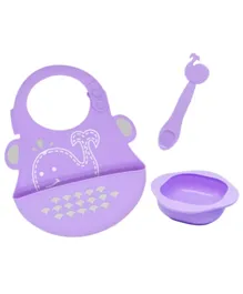 Marcus and Marcus Willo The Whale Baby Feeding Set - Purple