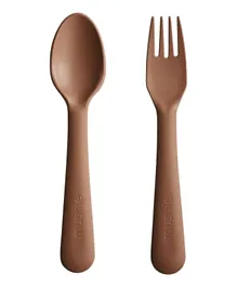 Mushie Fork and Spoon - Caramel