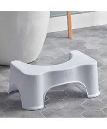 HomeBox Robin Contoured Toilet Stool - Durable, Lightweight, Easy-to-Clean Plastic Footrest for Bathroom