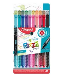 Maped Graph' Peps Fineliner Deco - Pack of 20