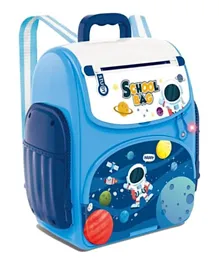 بايبي صندوق ادخار الأموال للأطفال على شكل صراف آلي مع نظام قفل وموسيقى - أزرق