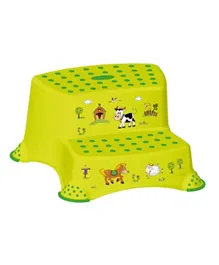 Keeeper Double Step Stool With Anti-Slip Function Funny Farm - Yellow