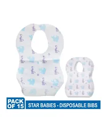 Star Babies Disposable Bibs Pack of 15 - Elephant