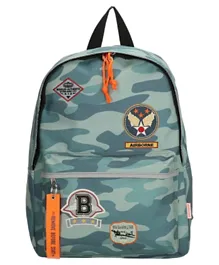 Beagles Camouflage Airforce Rounded Backpack Blue - 15.4 Inches