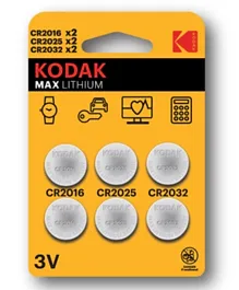 Kodak Max Lithium Button Cell Batteries – 6 Pieces