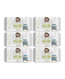 Pure Beginnings Organic Biodegradable Baby Wipes with Aloe & Lavender, Gentle Cleansing, 6-Pack (384 Wipes Total)