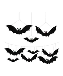 Brain Giggles Spooky Halloween Hanging Bat Decorations Set - 96 Pieces