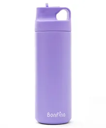 Bonfino Stainless Steel Vacuum Flask, High Quality Food Grade Material, Leakproof, Odour Free, 550mL, 3 Years+ - Purple