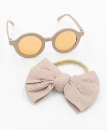 DDANIELA Glasses and Headband Set For Babies and Girls - Beige