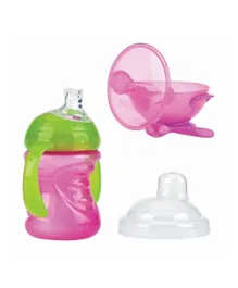 Nuby Suction Bowl With Spoon/Lid & Swirl No-Spill Cup - Girls