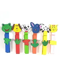 Art & Craft Wooden Craft Animals Pegs Clips - Pack of 6