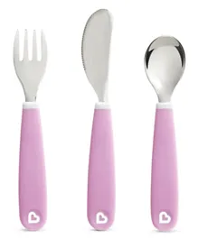 Munchkin Splash Fork Knife Spoon Purple - 3 Pieces