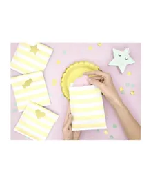 PartyDeco Yummy Treat Bags - Light Yellow, Pack of 6