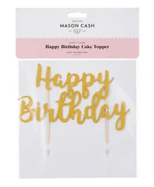 Mason Cash Happy Birthday Gold Cake Topper