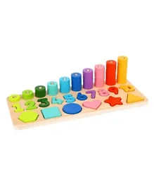 TOOKY TOY Wooden Counting Stacker - 72 Pieces