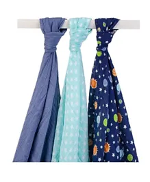 Hudson Baby Muslin Swaddle Blankets - 3 Pieces