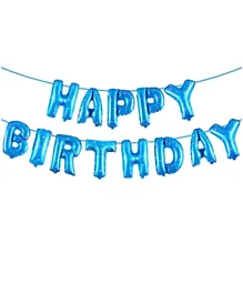 Party Propz Happy Birthday Foil Balloons Metallic Blue - Set of 2