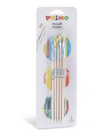 Primo Flat Tipped Paint Brushes - Set of 5