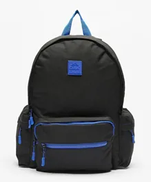 Oaklan by ShoeExpress Logo Embossed Backpack with Adjustable Shoulder Straps Black - 16.9 Inch