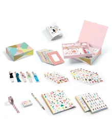 Djeco Tinou Stationery Box Pack of 21 - Multicolour