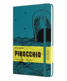 MOLESKINE Limited Edition Pinocchio Notebook Large Ruled, the Dogfish Hard Cover - Blue