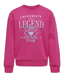 Only Kids Legend Crew Neck Sweatshirt - Fuchsia Rose