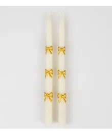 Meri Meri Gold Bow Taper Candles - 2 Pieces