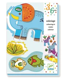 Djeco Zoo Zoo Colouring  for Toddlers - Multicolour