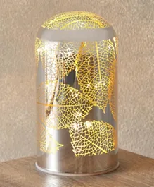 HomeBox Briar Leaf Cutout Domelike Nickle Glass LED Lamp