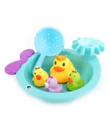 MOON Bath Duck  Toy with Mini Ducks, Boat and Sieve - Multicolor