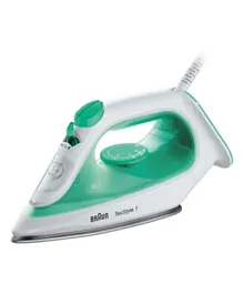 Braun TexStyle 1 Steam Iron with SuperCeramic Soleplate 2000W SI 1040GR - Green and White