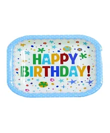 Italo Birthday Party Disposable Square Plates Blue - 6 Pieces