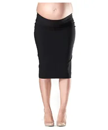 Mums & Bumps - Soon Flora Fold Pencil Maternity Skirt - Black