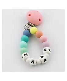 Desert Chomps Wooden Personalized Pacifier Clip - Rainbow