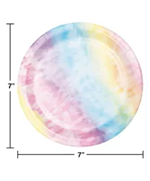 Creative Converting Tie Dye Party Luncheon Plates pack of 8 - Multicolor